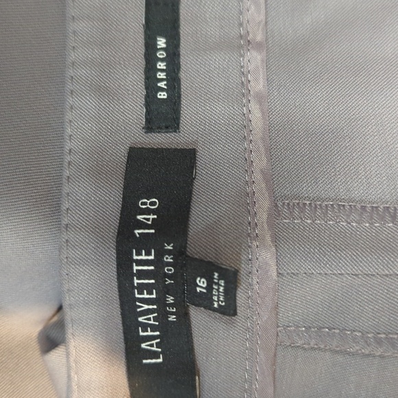 Lafayette 148 Barrow Pants Wool Blend Lavender Gray Straight leg front zip - Picture 7 of 9
